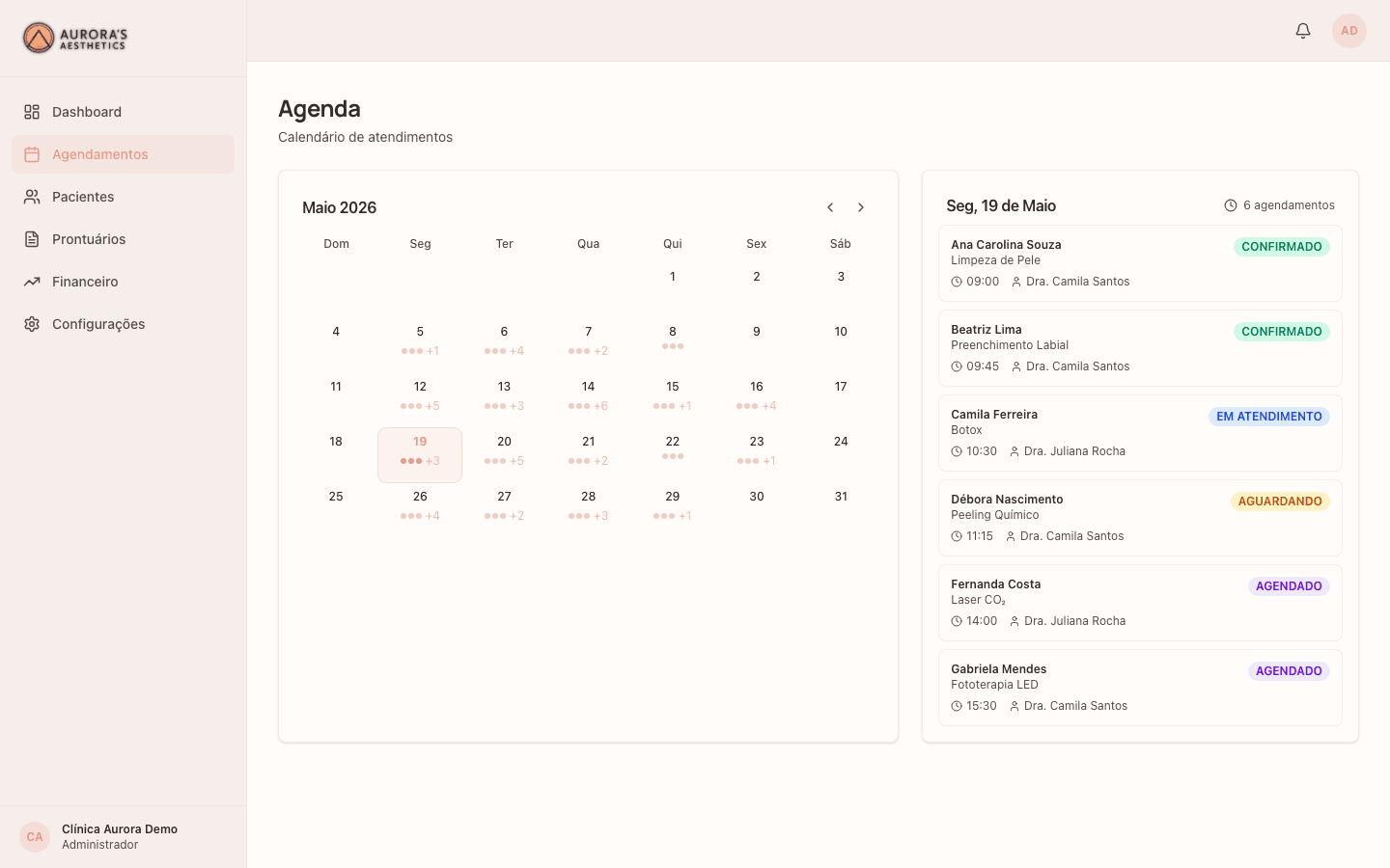 Agenda Inteligente — preview